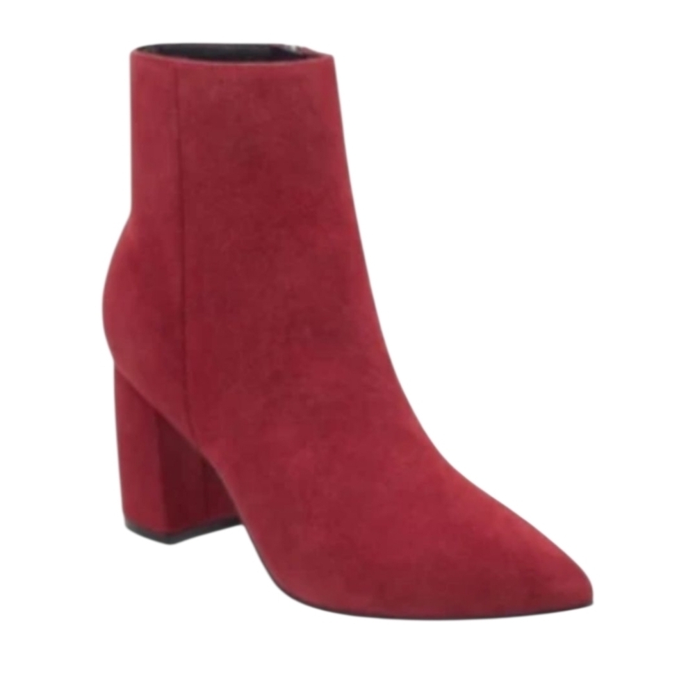 Marc Fisher Bold Red Suede Ankle Booties